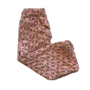 Hanna Andersson Toddler Girl Floral Corduroy Pants 12-18m Pink Ruffle Pocket
